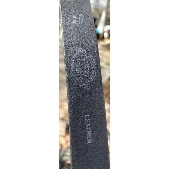 Dickies Men's Leather Silver Tone Double Prong Belt Black Size 44/110 11D10205 - Picture 4 of 6